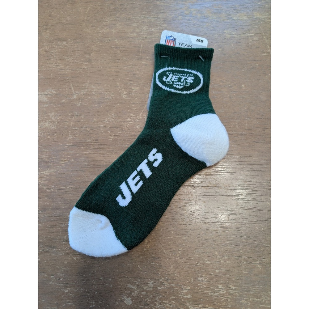 NFL New York Jets Adult Crew Socks‎ Medium Green White Football Team Gear